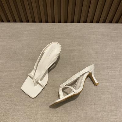 Модные женские летние сексуальные босоножки на высоком каблуке с плоским верхом, модные женские туфли на высоком каблуке, роскошные тапочки на высоком каблуке