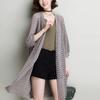 Весенне-летний женский внешний кардиган, повседневный свободный вязаный тонкий свитер с вырезами, пальто, топы больших размеров