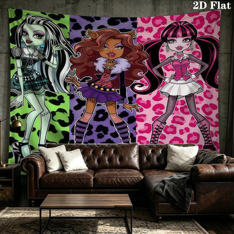 Гобелен с принтом Monster High – Настенное панно для спален, общежитий и домашнего декора