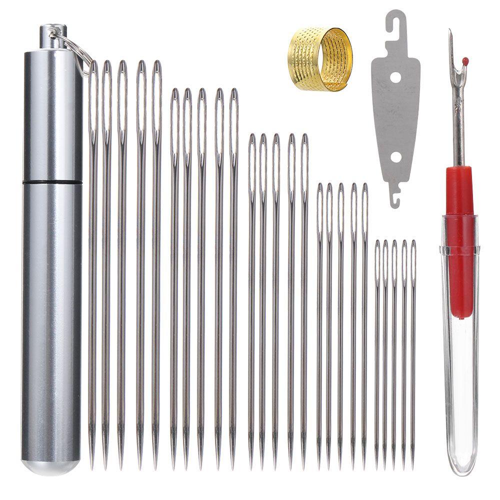 Cross Stitch Stainless Steel Mending Craft Large Eye Needles Sew Pins Kit Hand Sewing Needle