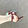 Fashion Baotou Sandals Spring New Style Pointy Head Light Mouth Matching Color Butterfly Knot Set Foot Non-slip High Heels