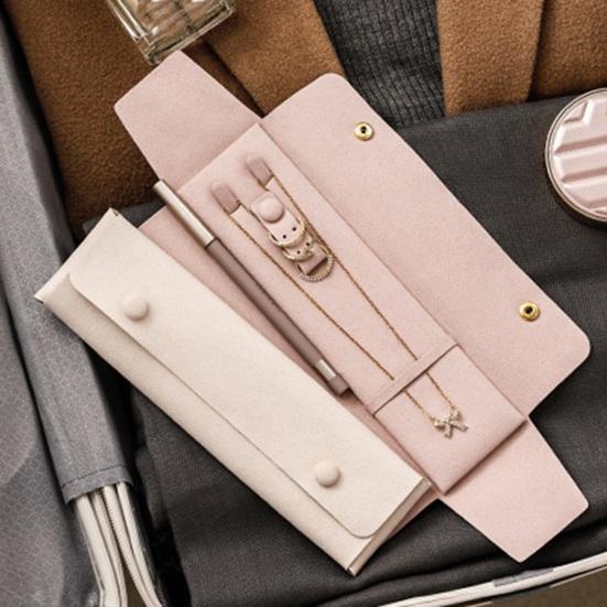 Мешочек для хранения ювелирных изделий на кнопке, из микрофибры, устойчивый к царапинам, дорожный органайзер для ювелирных изделий для ожерелий, серег-пуссетов, колец