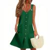 Women's Summer Dress Sleeveless Spring Solid Color Sundress With Pockets