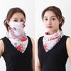 Thin Sleeves Sunscreen Face Mask Chiffon Half Face Cover Scarf Mask Sleeves Set  Women's