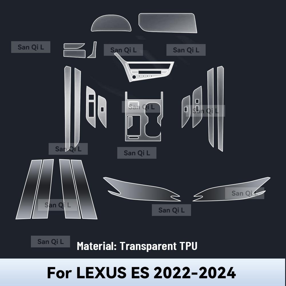 Transparent TPU For LEXUS ES 2024 Car Center Console Media Dashboard Navigation Anti-scratch Protector Interior Film