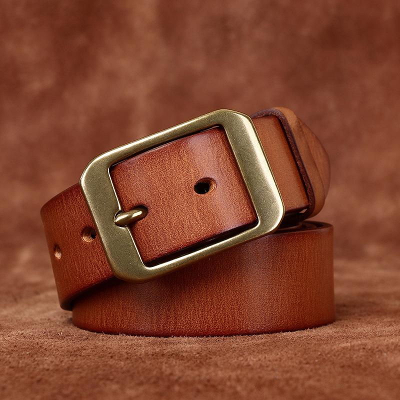 Персонализированный ретро тисненый узор первого слоя коровьей кожи ремень мужской из натуральной кожи с пряжкой модный универсальный повседневный ремень для джинсов