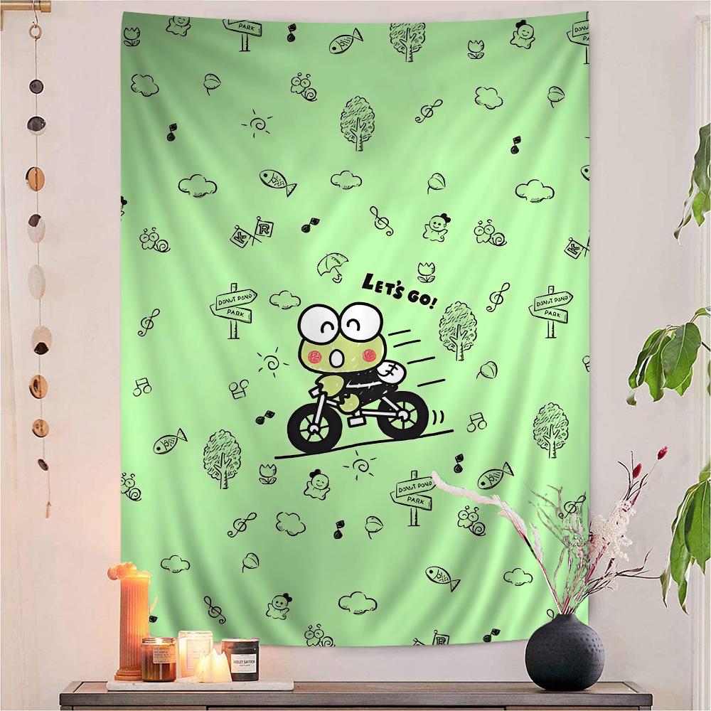 Cute Kero Kero Keroppi Cartoon Tapestry Bohemian Wall Tapestries Mandala Wall Hanging Sheets