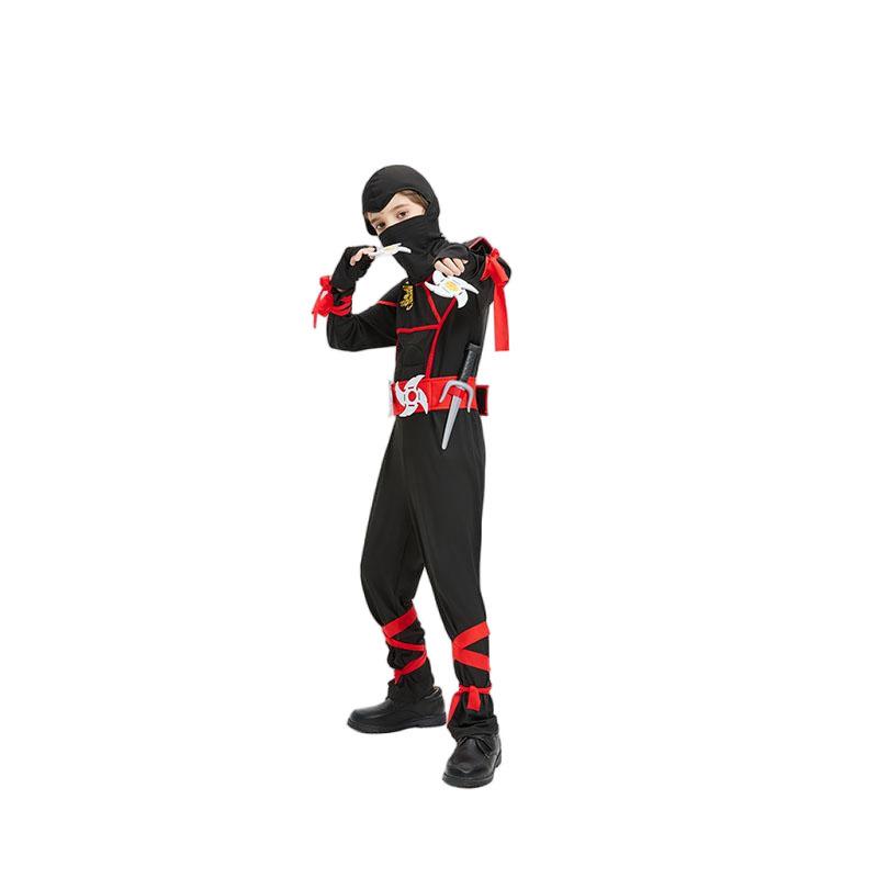 Kids Ninja Costume Muscle Chest Samurai Halloween Cosplay Outfit for Boys