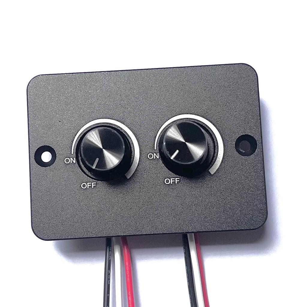 Compact Rotary Dimmer Switch Dual Knob LED Dimmer 60W Capacity Energy Efficient Car Van Installation For LED Lights