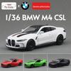BMW M4 CSL 5" Alloy Pull-Back Toy Car Model with Opening Doors