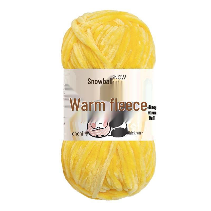 Пряжа из шенилла Jiate Snowball: Уютная, Толстая, Пушистая Пряжа для Вязания Крючком своими руками, Золотой Бархатный Трикотаж, для Проектов Обуви и Шарфов.