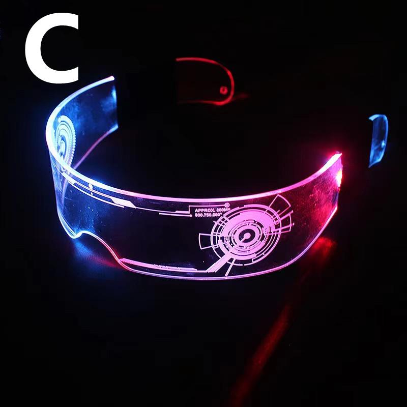 VnnZzo LED Luminous Color Glasses LED Glasses Neon Light Up Visor Eyeglasses Bar Party EyeWare For Halloween Christmas Parties