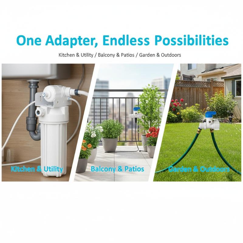 Premium 12 Inch Thread to 14 38 Tube Adapter for RO Water Ball Valve Direct Connect for Home Filter System