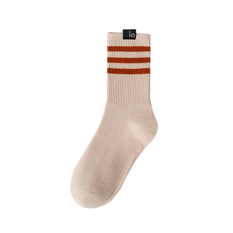 Women's Socks Simple Colorful Striped Socks Classic Black White Striped Socks College Style Sports Socks Yoga Socks Floor Socks