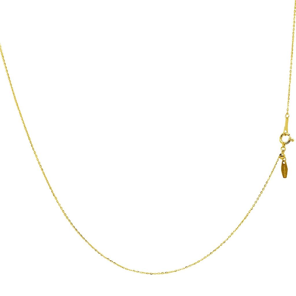 Lala Christie Gold Chain Necklace, 18K Gold, Shine Cut Azuki Bean, 0.7mm Wide, Approximately 0.9g, Up To 45cm Long, Adjustable Length, Lc97-0024
