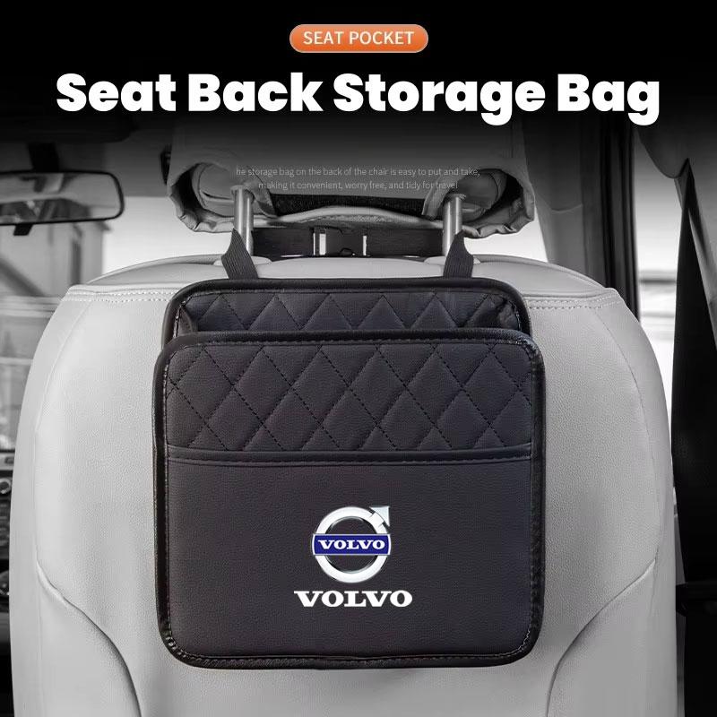 rkwad2 Car Seats Storage Bag Tissue Water Cup Pockets Stowing Tidying for Volvo RDESIGN S60 S90 XC40 XC60 XC90 AWD Car Accessories
