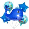 Marine Animal-themed Aluminum Film Spherical Balloon Party Decoration Pentagram Crab Shark Lantern Fish Whale Aluminum Film Balloon Set