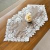 35x83cm Luxury Vintage Oval Embroidered Living Room Coffee Tablecloth Tea Tray Wine Set Christmas Wedding Bedroom Decoration