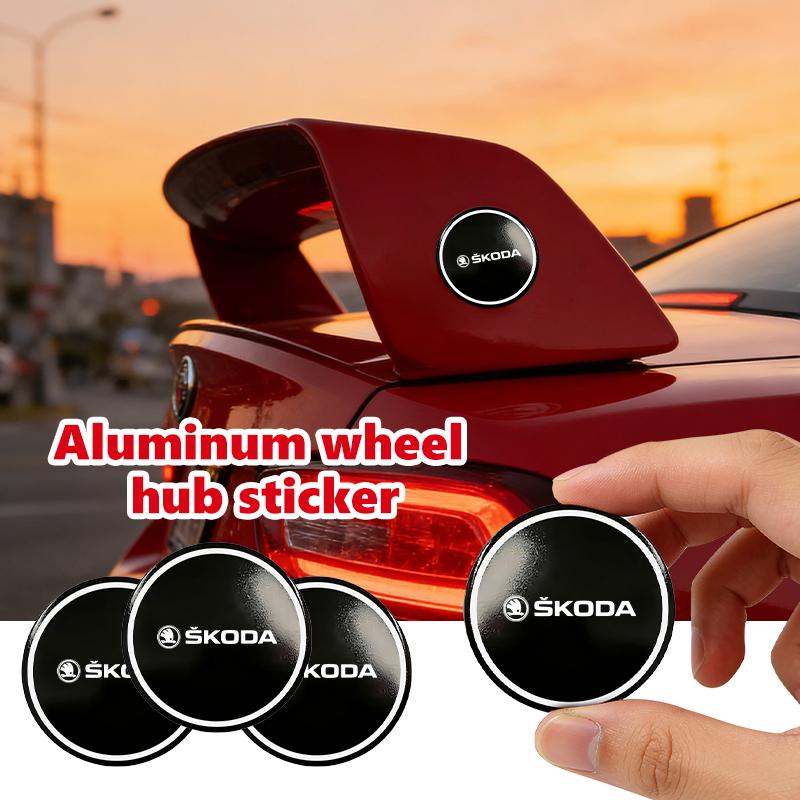 PBMN1 For Skoda 4PCS 56mm Car Wheel Tire Hub Center Sticker Badge Accessories Octavia A5 A7 RS Fabia Superb Rapid Karoq