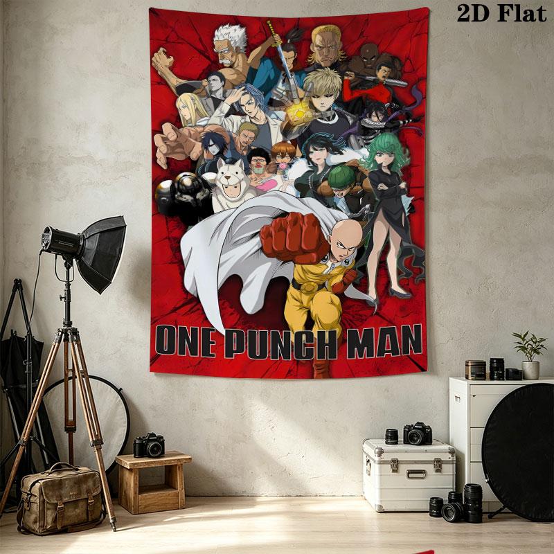 Onepunch Man Wall Tapestry Aesthetic Wall Hanging Printed Fabric Blanket Decorative Tapestries For Bedroom Living Room Home Decor