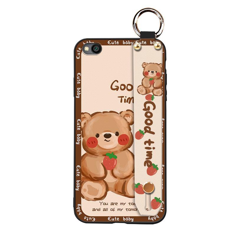 Anti-knock Back Cover Phone Case For Xiaomi Redmi GO Wrist Strap Durable Wristband Silicone Cute Waterproof Protective