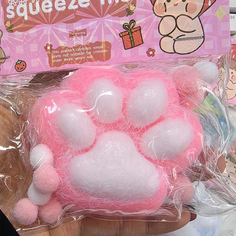non-toxic Squeeze Cat Paw Toys Cute Soft Abreact Relief Relax Toys Sticky Decompressing Pinching Cat Paw Stress Relief Squishy Toy Gift