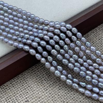 Серый жемчуг в форме риса 4-5 мм для изготовления ювелирных изделий, ожерелье, браслет, серьги, аксессуар для DIY