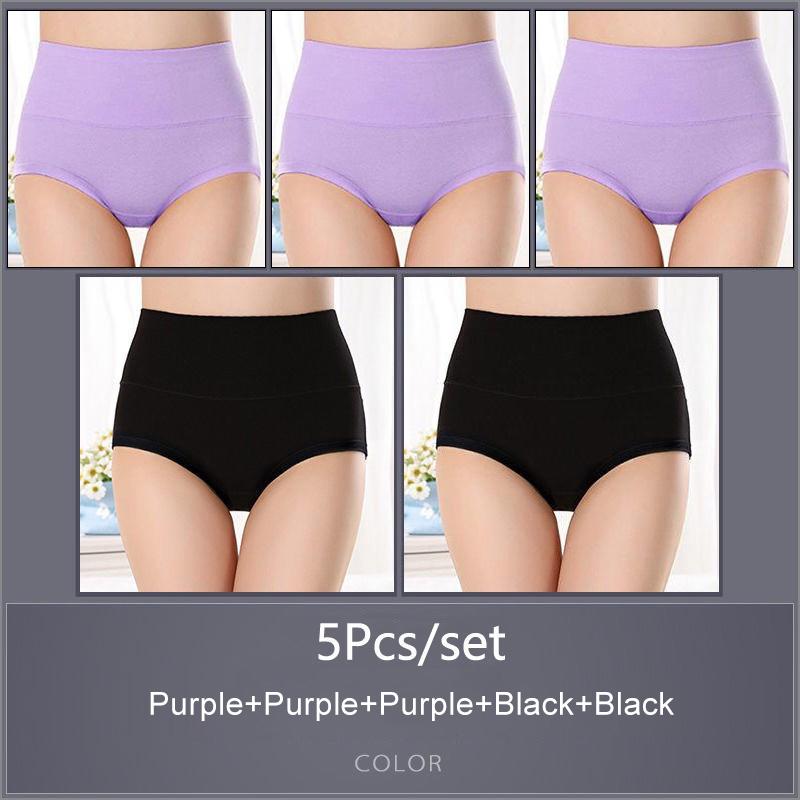 5 шт./компл. женские хлопковые трусики с высокой талией, мягкое дышащее удобное нижнее белье, большие размеры M-XXXXL