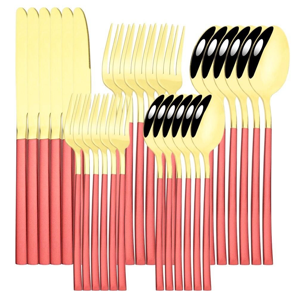 30 шт., набор столовых приборов в стиле вестерн, черное золото, набор столовых приборов из нержавеющей стали, нож, десертная вилка, ложка, набор столовых приборов, столовое серебро