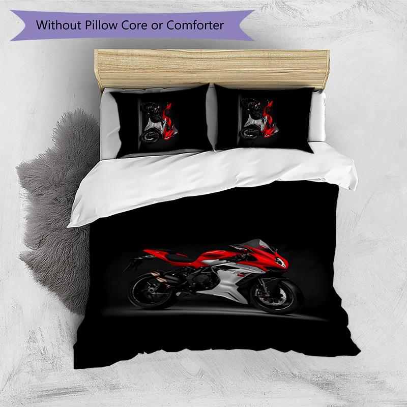 Mv Agusta Printed 3PCS Bedding Set Soft Breathable Duvet Cover Pillowcases Set Washable Bedroom Decor Home Gift