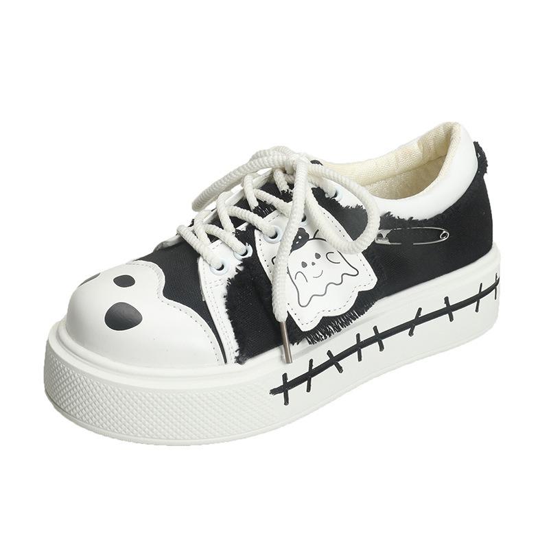 Панк стиль Лолита милые сладкие крутые туфли на платформе JK холщовые туфли школьница милая мягкая девушка Лолита одинарные туфли