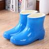 Water shoes low tube rain shoes women's fashion women's rain boots warm and rainproof removable pvc women's non-slip
