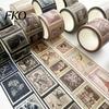 Scrapbooking Washi Tape Vintage Stamp Roll, Aesthetic Decorative Masking Tape, Retro Adhesive for DIY Art Crafts, Journaling
