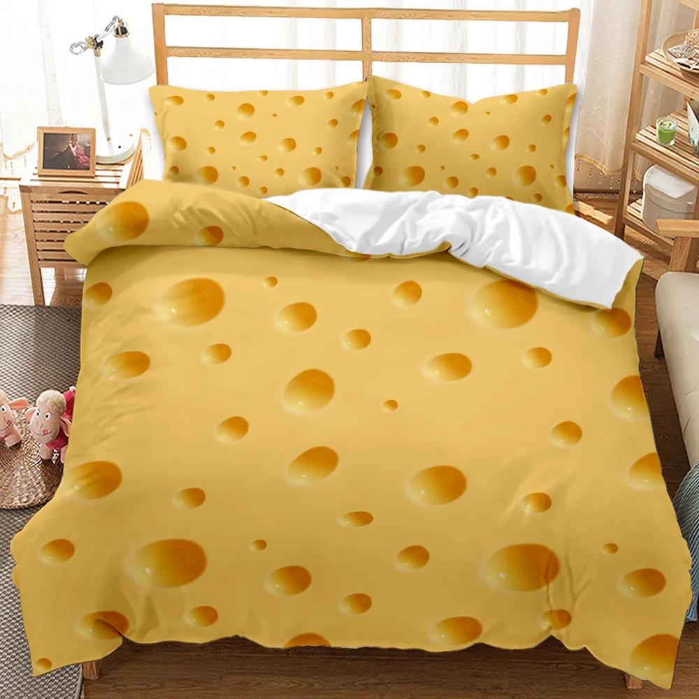 BEST.WENSD Quality 100% Cotton Bedding Set Winter Duvet Cover Sets Reactive Printing Small Fresh Food Doughnut Bedding Sets