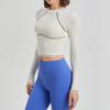 Womens Long Sleeve Compression Fitness Top Running Yoga Training - Soft Cotton Blend Tight Fit Sport Shirt