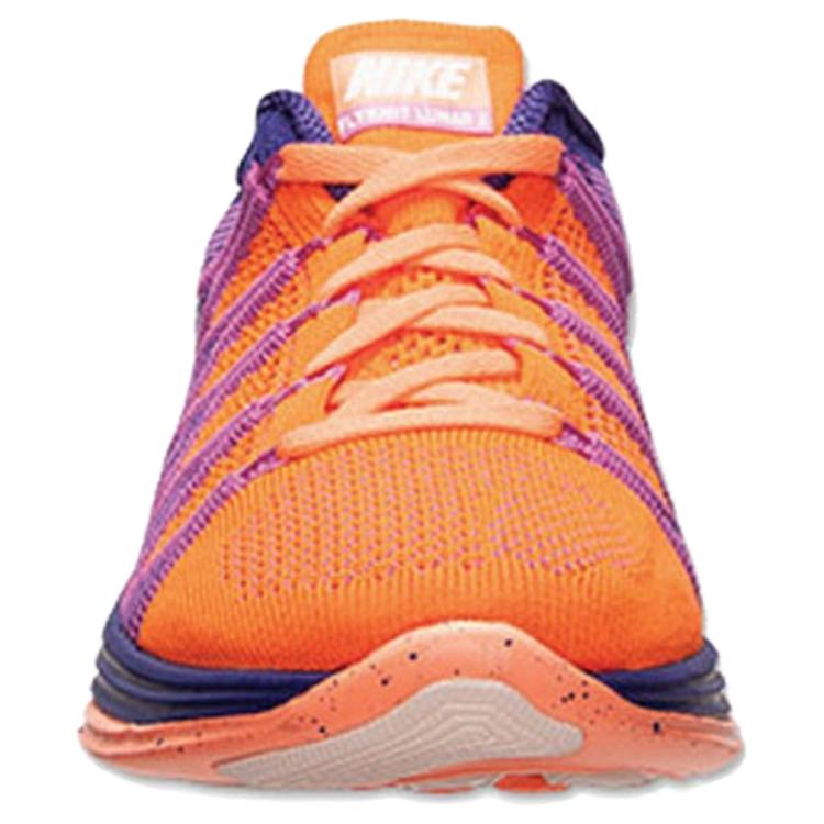 Nike Flyknit Lunar 2 Нескользящие Устойчивые к истиранию Низкие Повседневные Беговые Кроссовки Женские Фиолетово-Оранжевые 620658-815