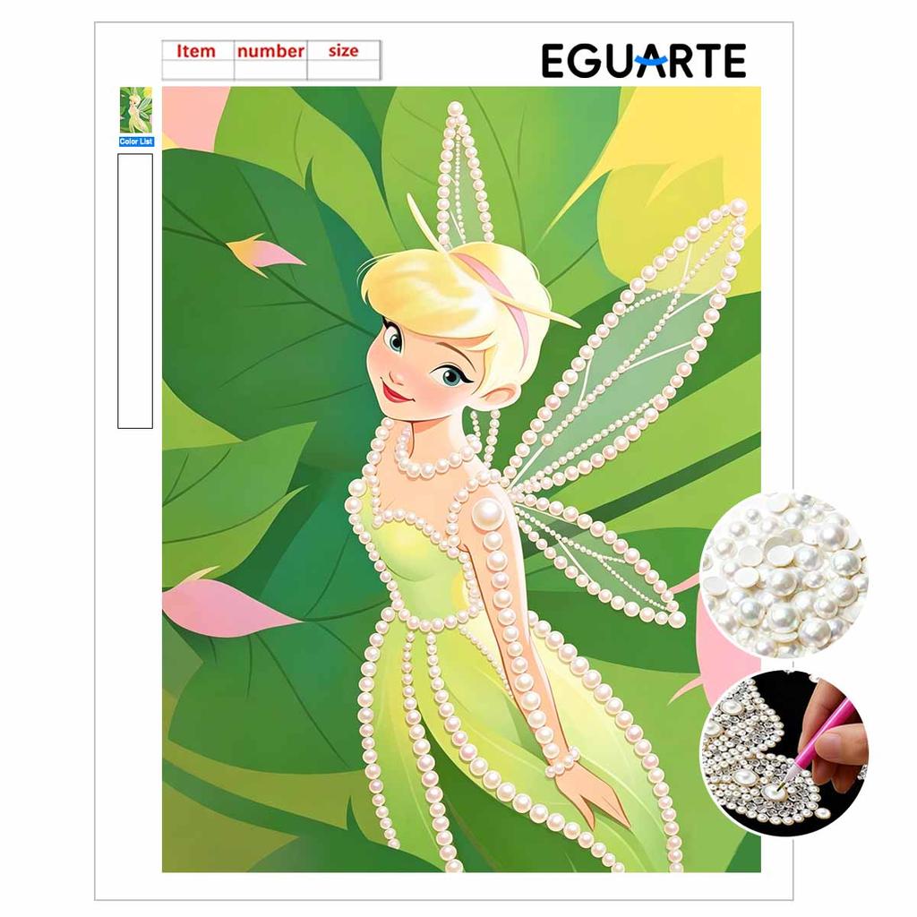 Disney Pearl Art Tinker Bell DIY Pearl Painting Kit Pearl Art Wall Decor Suitable for Home Office Handmade Gift