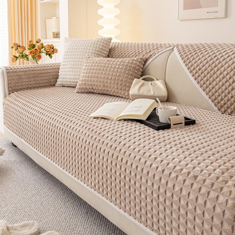 Зимняя плюшевая подушка для дивана, утолщенная теплая нескользящая крышка для дивана, универсальное универсальное полотенце для дивана, ткань с полным покрытием