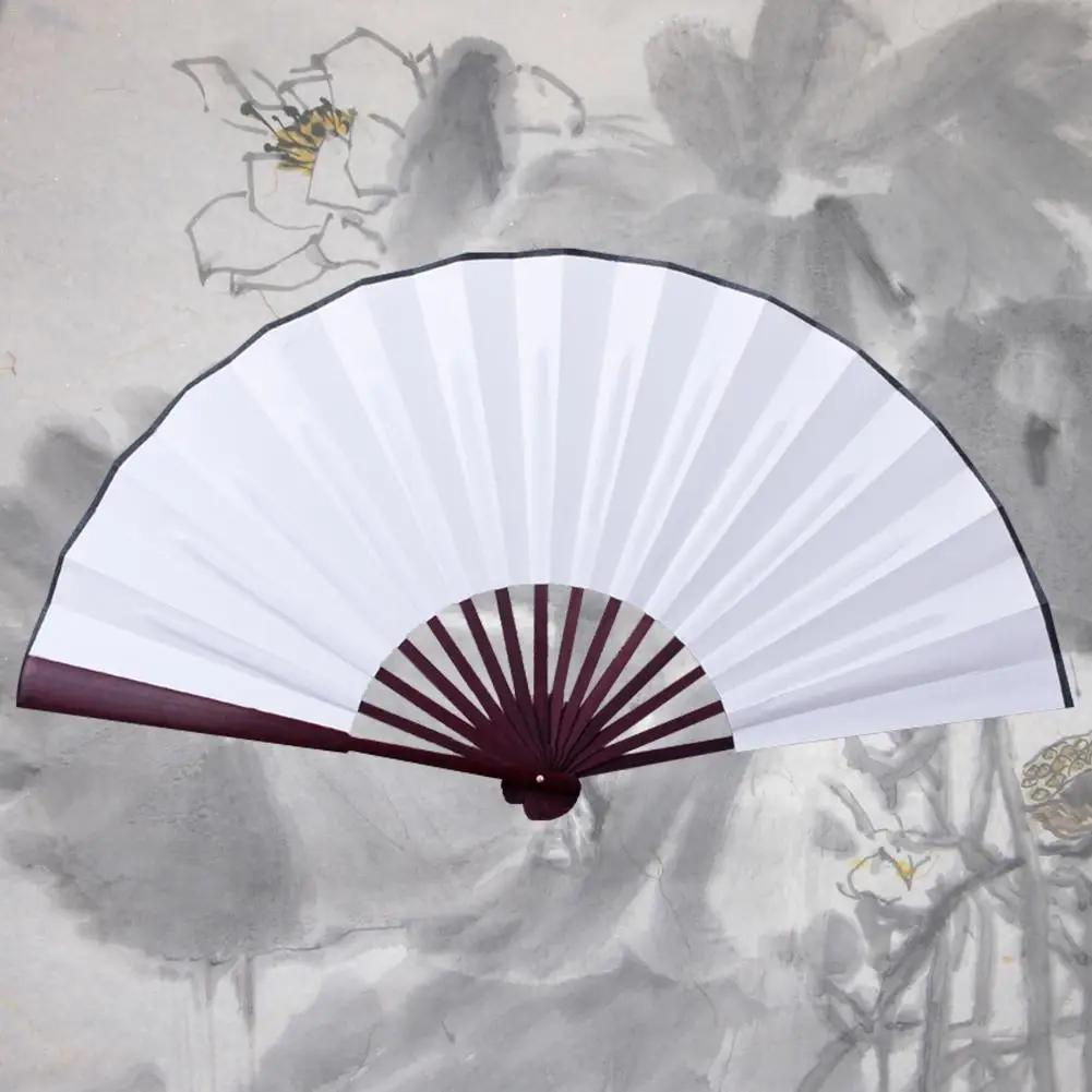 New 10/13 Inch Folding Fan Hand Silk Cloth DIY Chinese Folding Fan Wooden Bamboo Antiquity Folding Fan DIY Calligraphy Painting