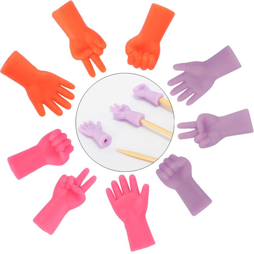 Rubber Gesture Mix Shaped Knitting Needles Stitch Protectors Weave Stopper Sewing Tools Needle Tip