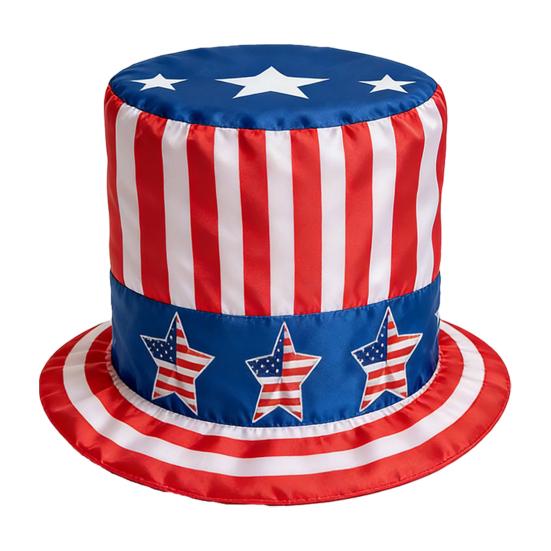 American Flag Top Hat, Uncle Costume Hat for 4th of July, Red White Blue Patriotic Party Decoration for Adults, Independence Day
