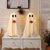 Yousheng Light-Up Sherpa Ghosts with Pumpkin Cute Ghost Tabletop Decoration for Halloween Indoor Home Kitchen Fireplace Decor