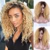 Fashion Short Curly Hair Ombre Blonde Synthetic Wig for Women