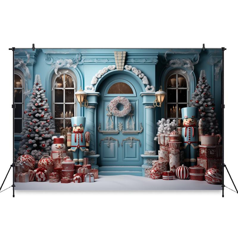 Candy Store Christmas Backgrounds Photography Xmas Tree House Baby Shower Door Backdrops Decorations shooting props Photo Studio