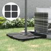 Set Of 4 Umbrella Stand Base Weight Square With Handle For Umbrella Fill With Water Up To 60 Kg Or Sand Up To 72 Kg 50 X 50 X 8 Cm High Density