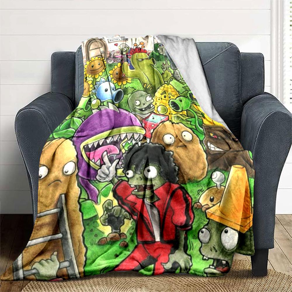 Plants Vs. Zombies Blanket Warmthful Decor Perfect for Sofa Office Chair Bedding for All Occasions Modern Ideal Gift for Friends Family Couples Picnic