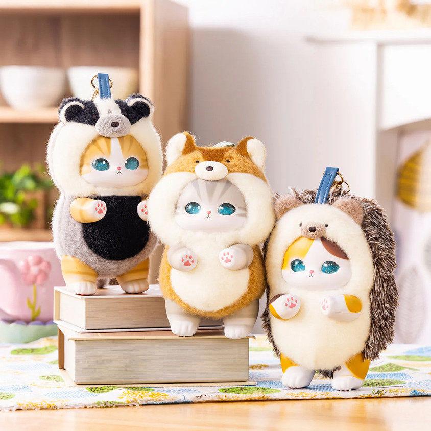 new Mofusand Shark Cat Cute Animal Vinyl Face Plush Pendant Keychain Bag DecorationCollection girl gift toy genuine figure