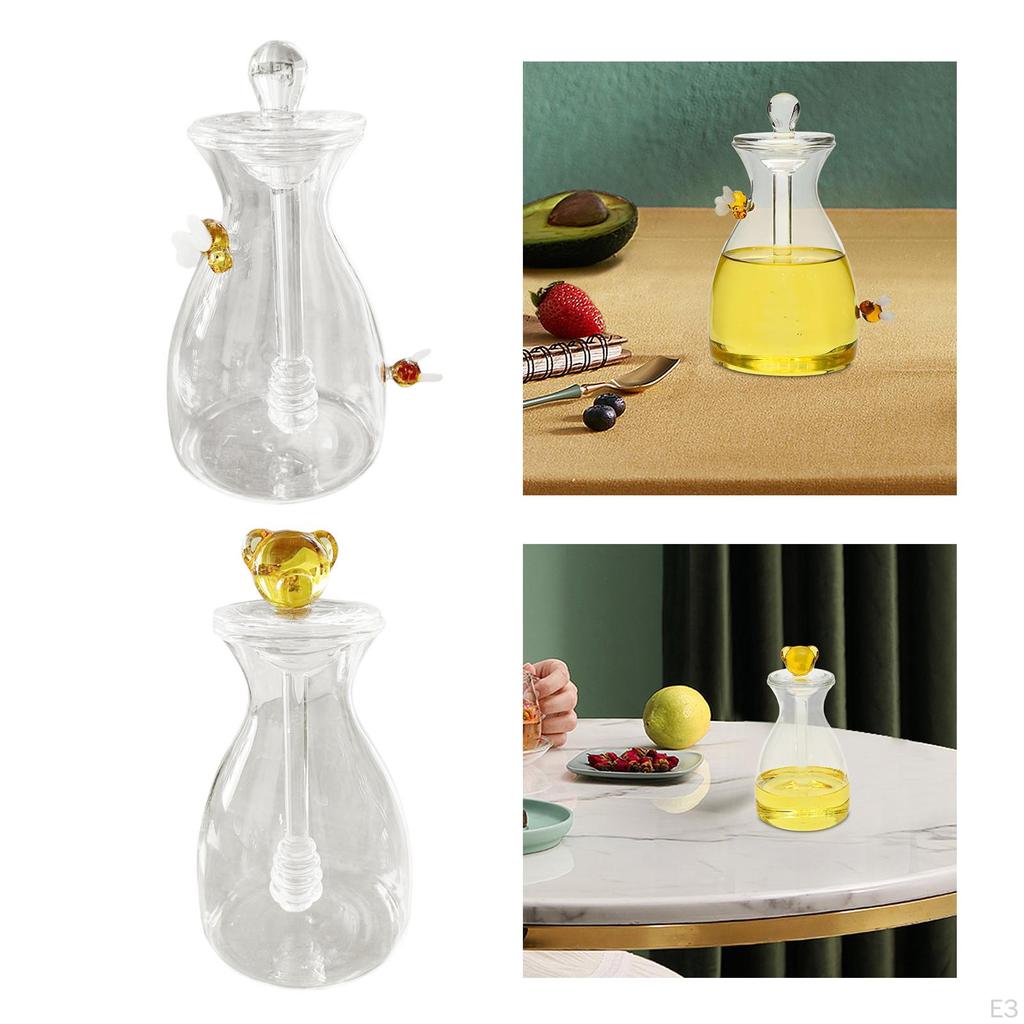 Beehive Honey Pot Clear Dispenser Glass for Home Dining Table Kitchen