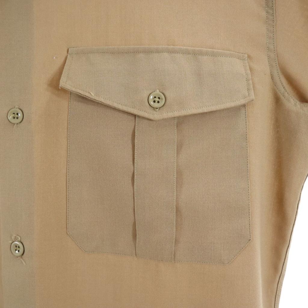 ФРАНЦУЗСКАЯ АРМИЯ 70-х J.VEYRIER&C Винтажная рубашка милитари с длинным рукавом 38GM бежевая Мужская Б/У