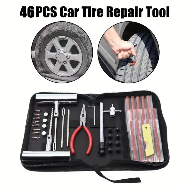 Tire Repair Kit 46PCS Motorcycle Car Accessories Studding Tool Set Puncture Pug Set Car Tire Repair Tool Auto Bike Tire Repair